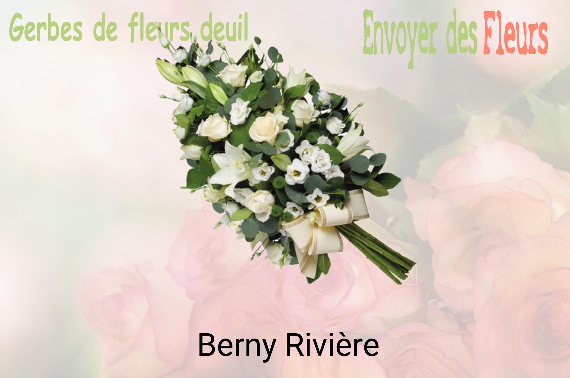 Gerbe de fleurs de deuil livrée à Berny-Rivière